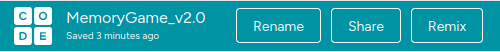 Memory App V2 Remix Button
